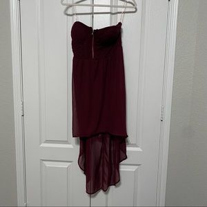Maroon high low dress L